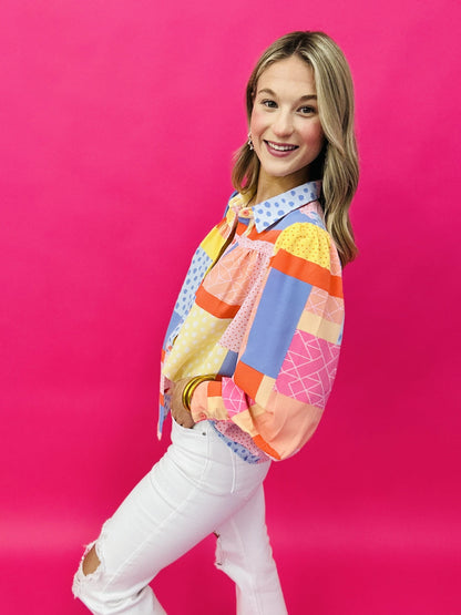 The Patch Printed Top in Yellow
