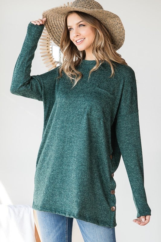 Surprise Steal-Button Tunic in 4 Colors