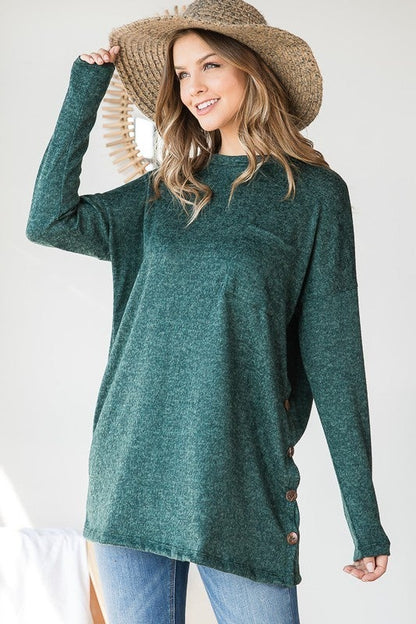Surprise Steal-Button Tunic in 4 Colors