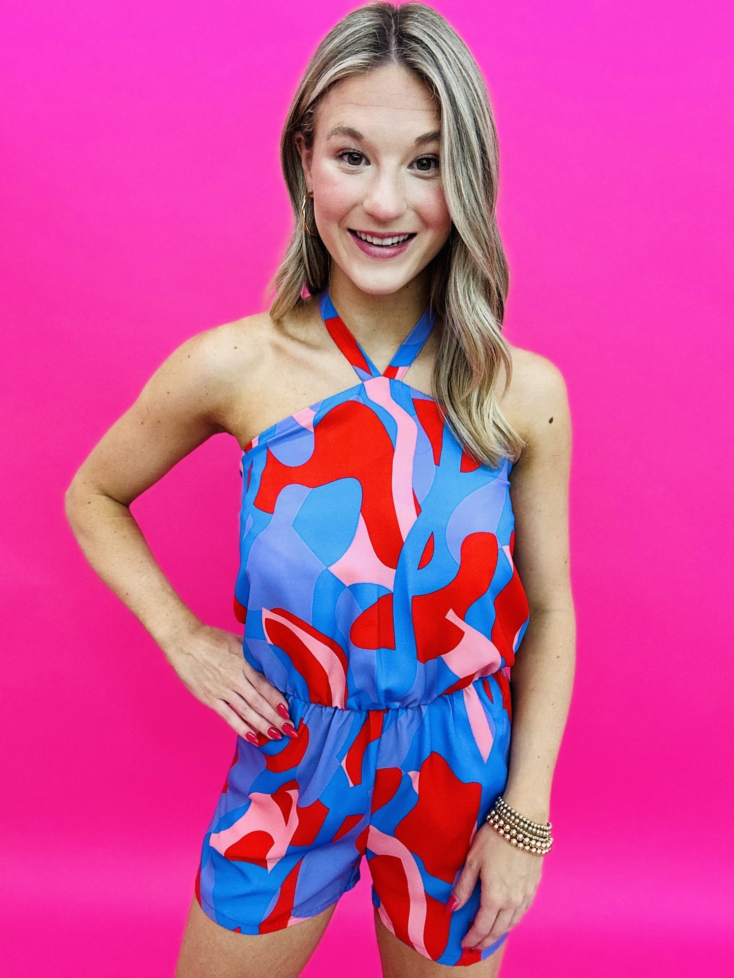The Mixer Romper in Blue