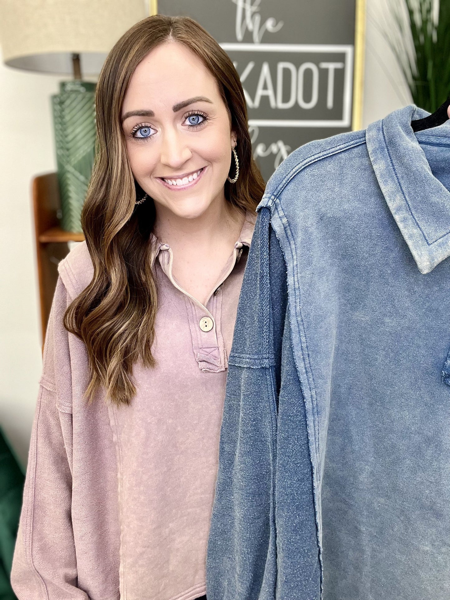 The Washed Henley Pullover in AS/2 Colors