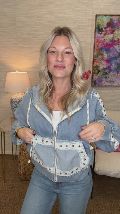 The Natural Gauze Hoodie in Denim