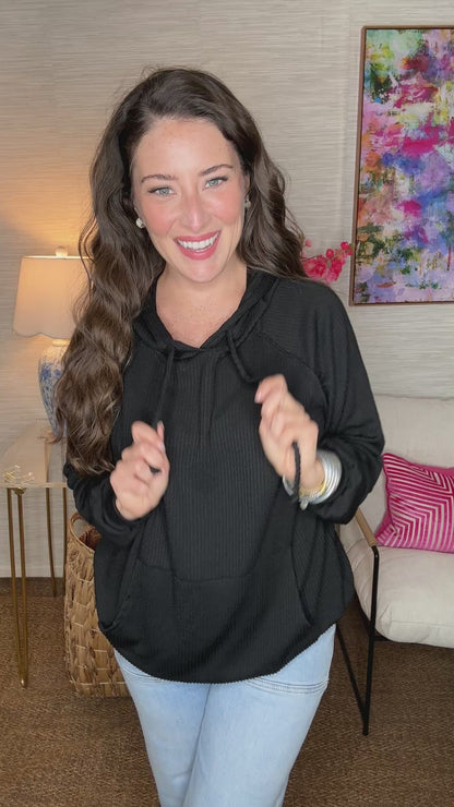 The Ribbed Pocket Hoodie in 2 Colors/AS