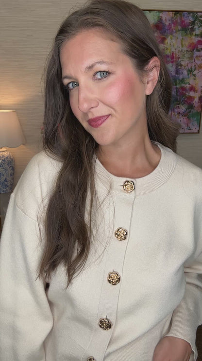 The Rose Button Sweater in 2 Colors