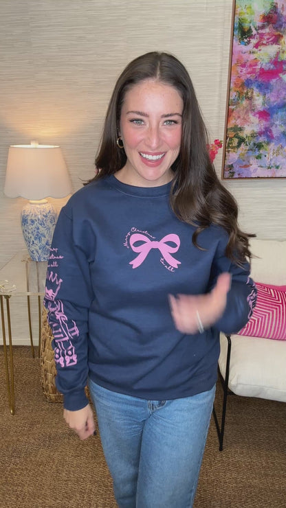 Nutcracker Bows Navy Sweatshirt
