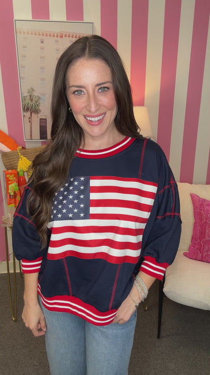 The Big Flag Pullover in Navy