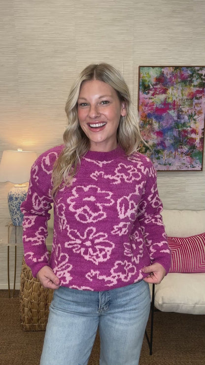The Poppi Sweater in Magenta