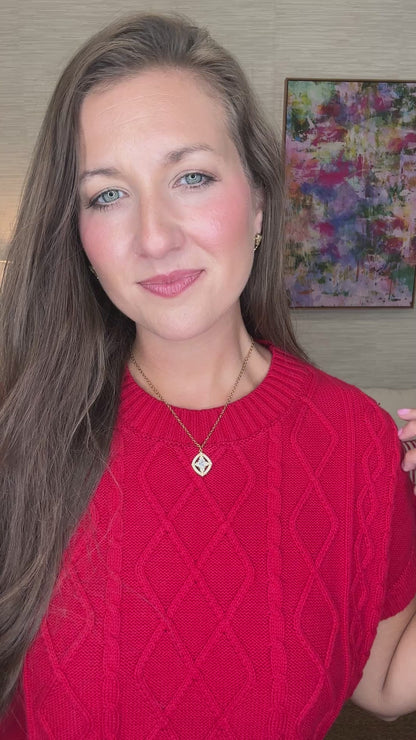 The Cable Sweater in Red