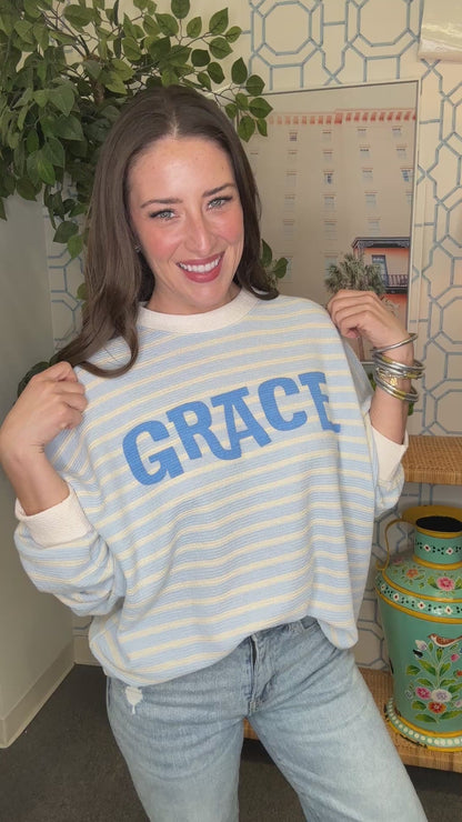 The Honey Knit Striped Grace Pullover