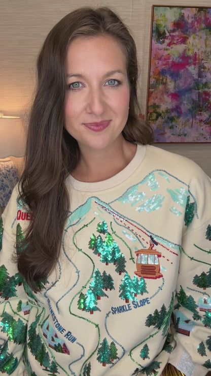 QOS Sparkle Slope Scenery Sweatshirt