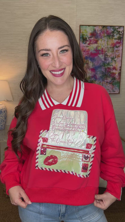 QOS Red Love Letter Sweatshirt