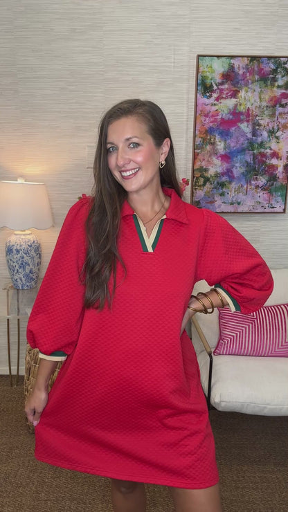 The Raceway Dress in Red