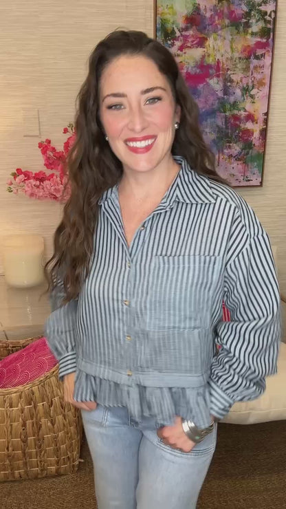 The Denim Peplum Top