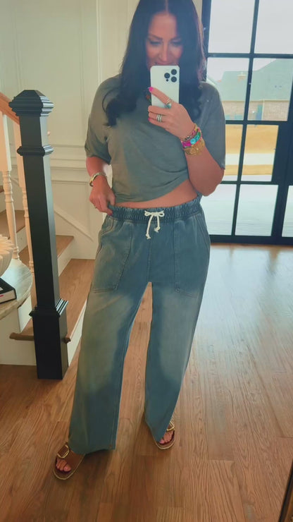The Buckley Drawstring Denim Pants