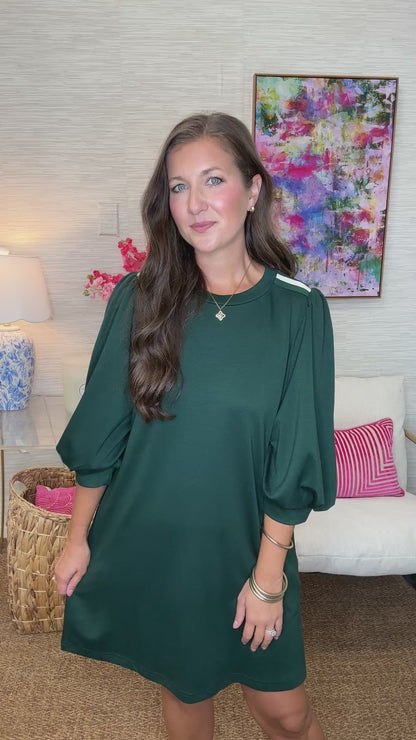 The Sideways Dress in Hunter Green