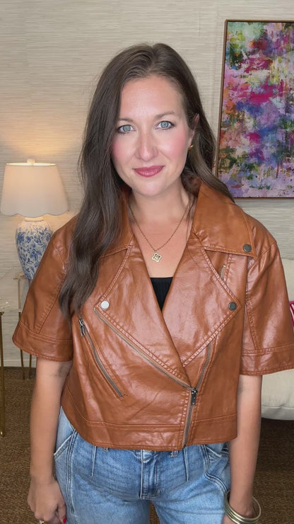 The Cognac Crop Jacket