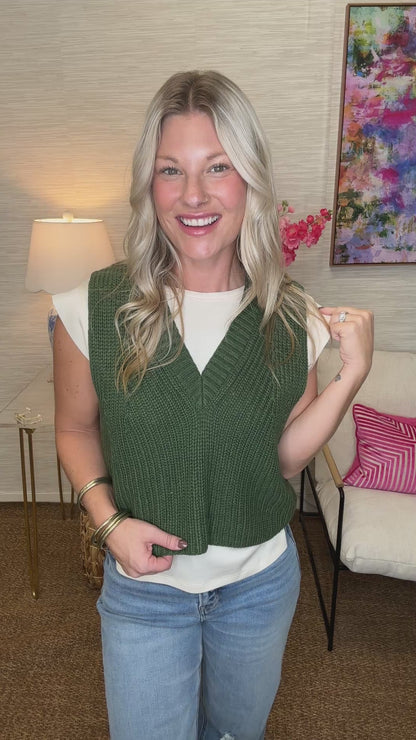 The Olive Vest Sweater