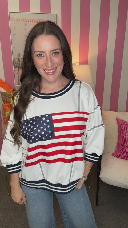The Big Flag Pullover in White