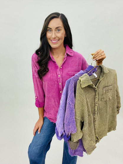 LD STEAL - Double Gauze Button in 4 Colors