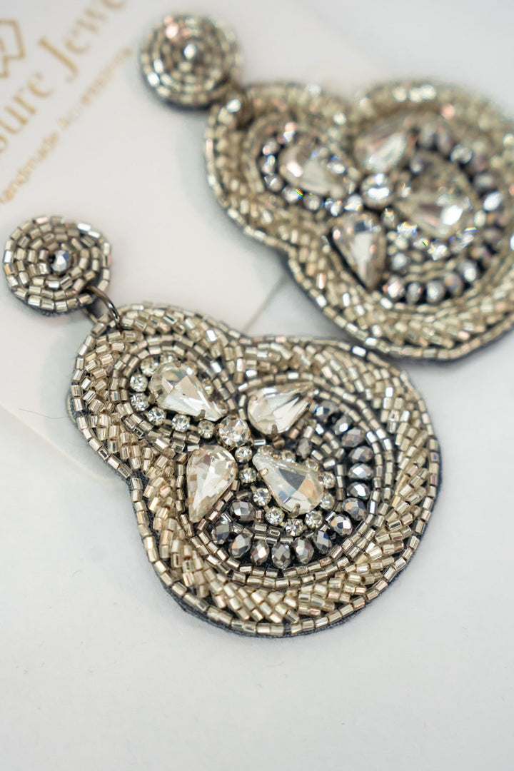 PF Steal-TJ Silver Bead Earrings