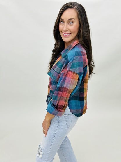 The Punchy Plaid Top-2 Colors