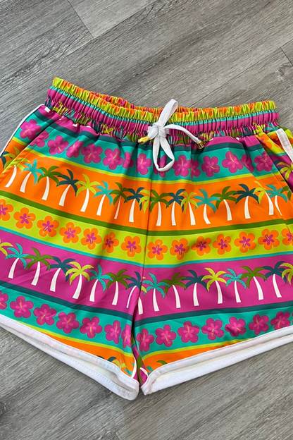 Made For Vacay Tropical Drawstring Everyday Shorts