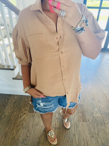 Puff Puff Button Tunic-5 Colors