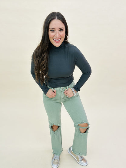 The Risen Straight Jeans in Olive-AS