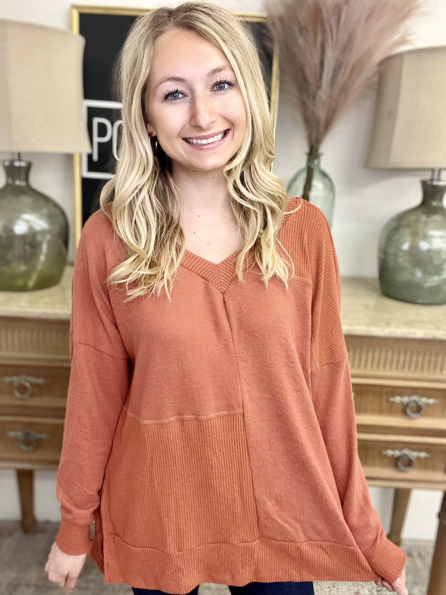 The Cognac Mix It Up Top-All Sizes