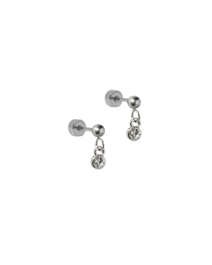 Screwback Stud Earrings - Millie Sparkle CZ Silver