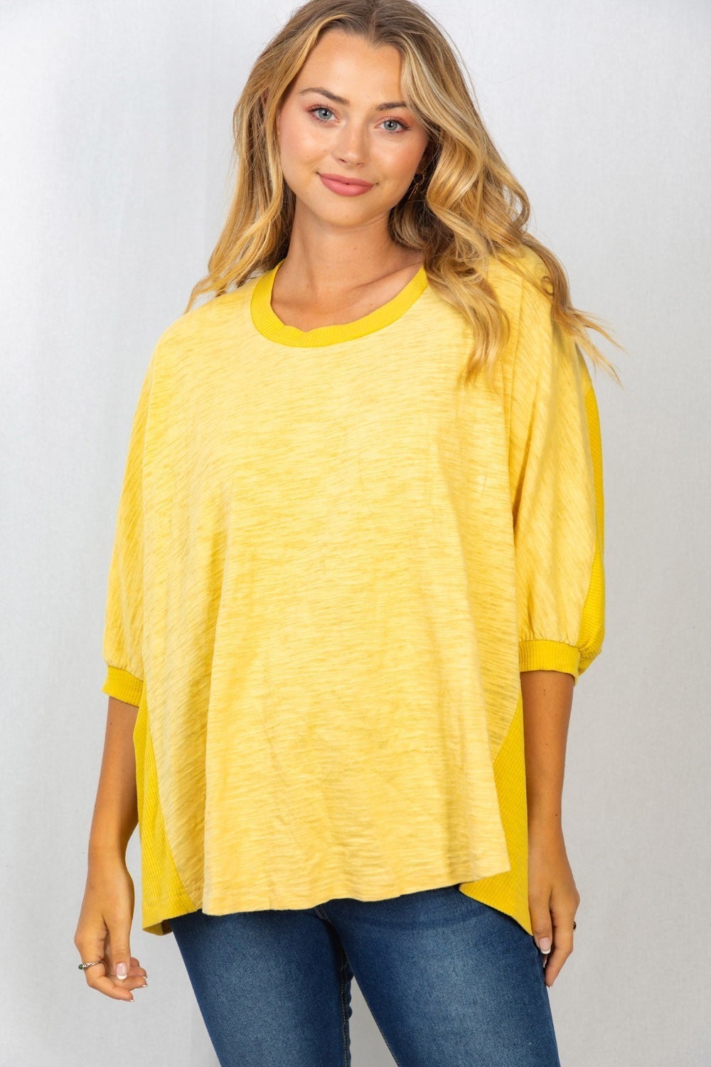The Mixed Media Top in Yellow