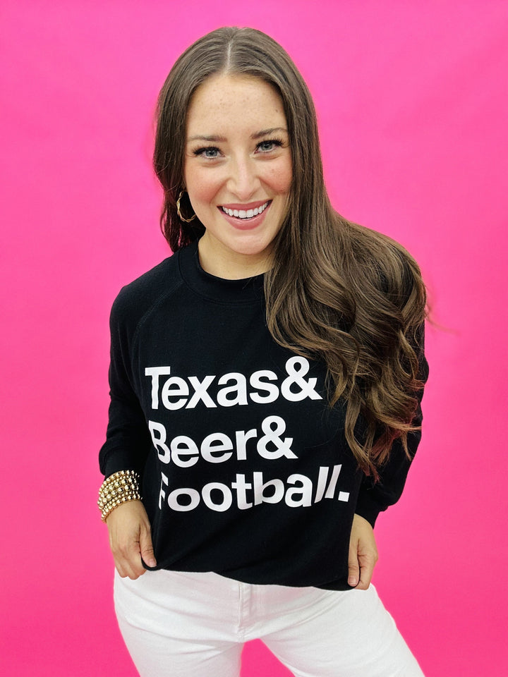 Texas Beer Pullover in Black