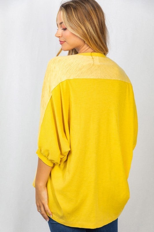 The Mixed Media Top in Yellow