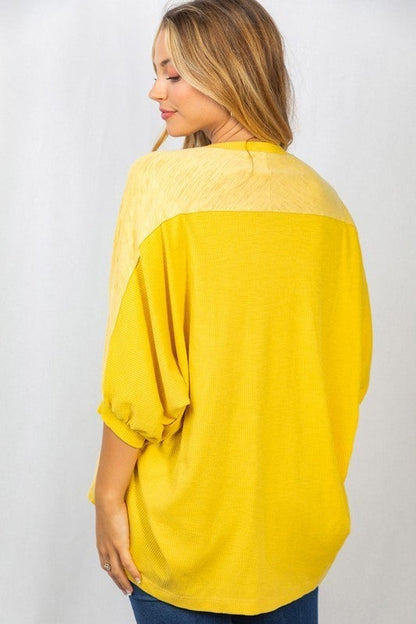 The Mixed Media Top in Yellow