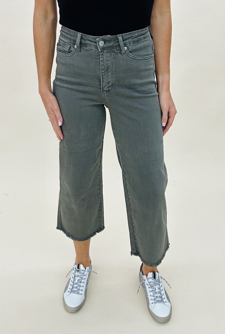 The JB Olive Frayed Jeans-All Sizes