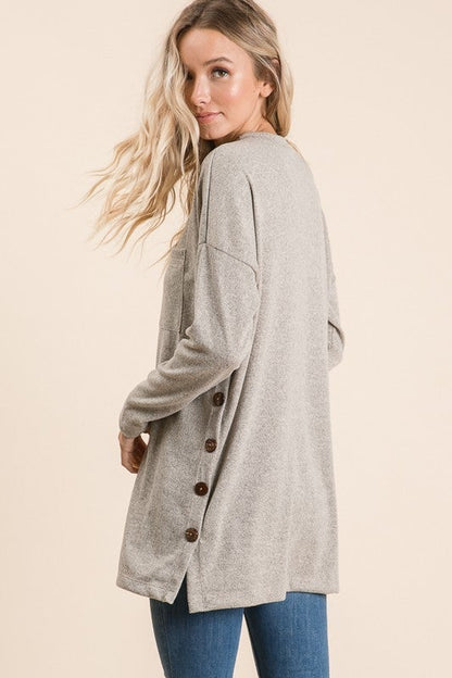 Surprise Steal-Button Tunic in 4 Colors