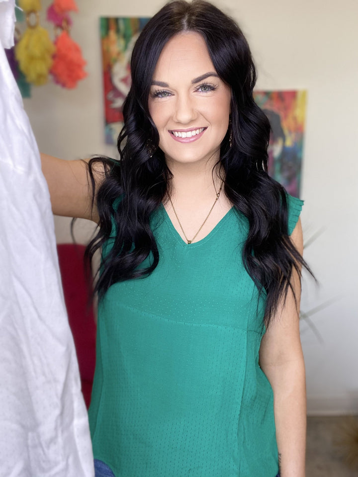 Pleated Shoulder Tank - 3 Colors