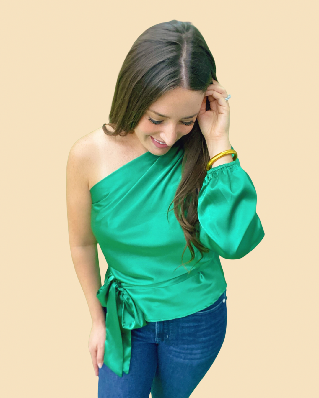 The Solid Satin Raven Top - AS
