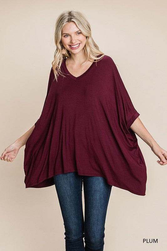 The V Knit Poncho Top - 3 Colors, AS