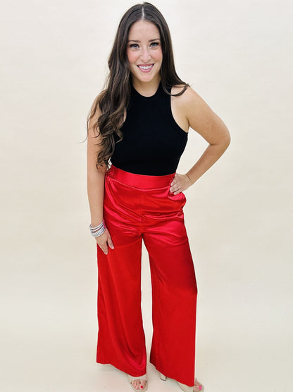 The Solid Satin Cora Pants - 3 Color/AS