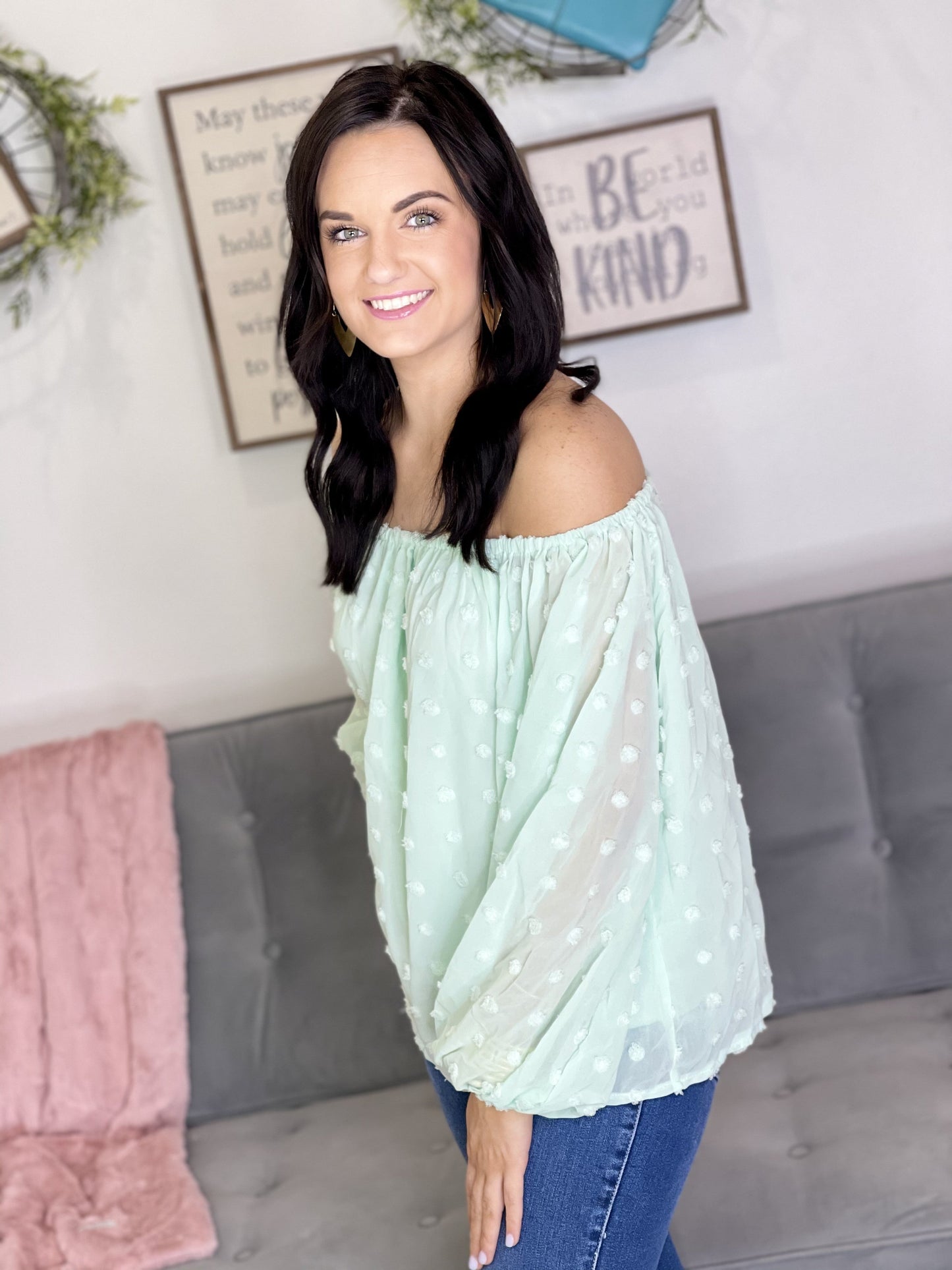 The Dot Off The Shoulder Top - 4 Colors