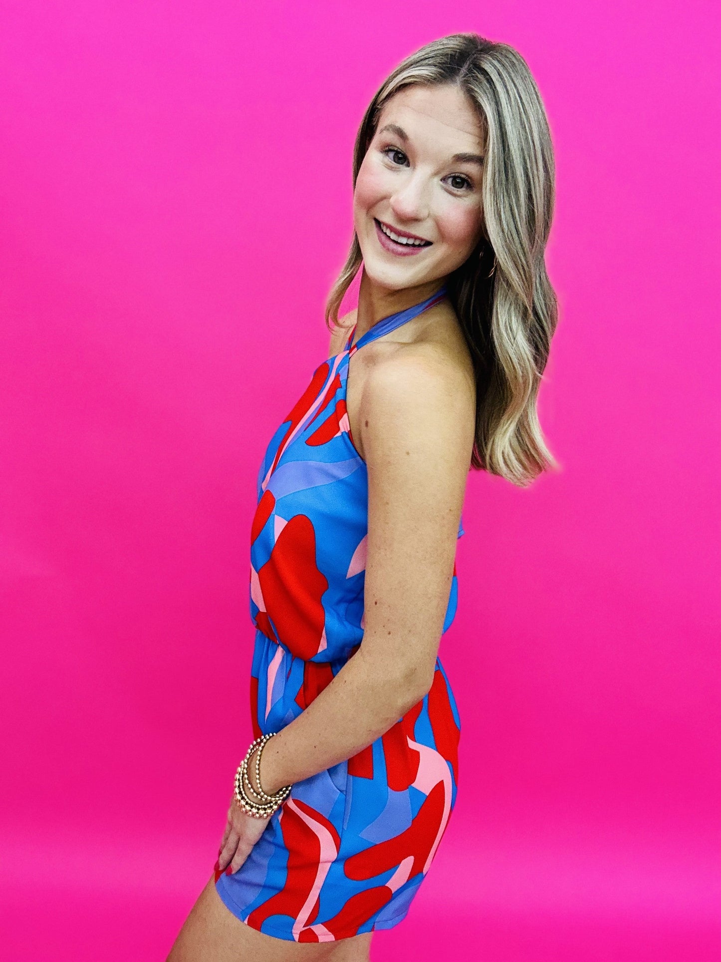 The Mixer Romper in Blue