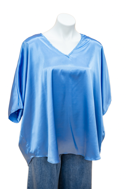 The Solid Satin Poncho Top-2 Colors