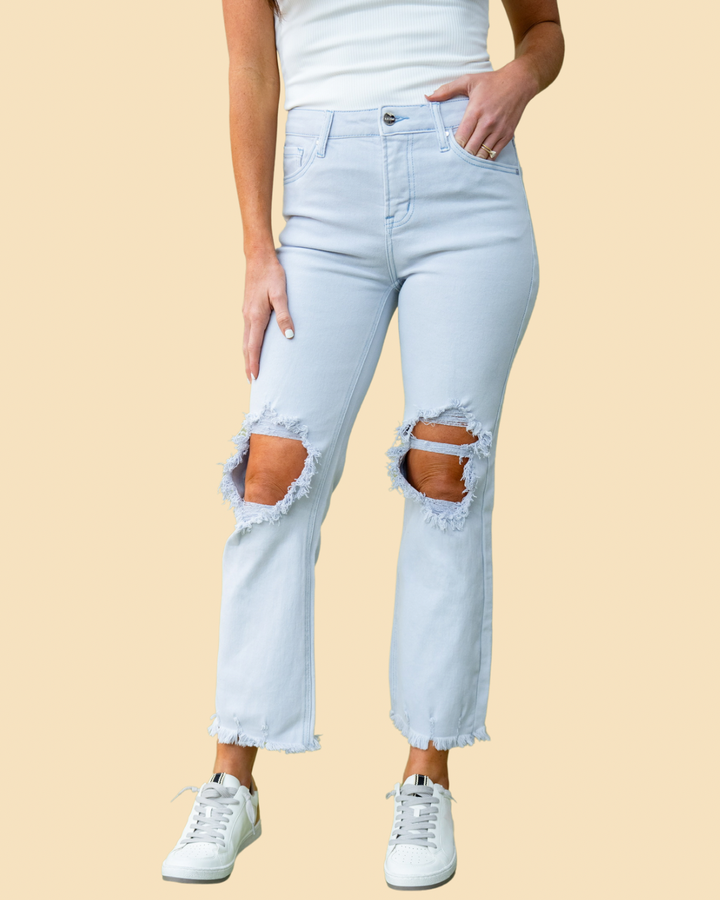The Risen Straight Jeans in Ice Blue-AS