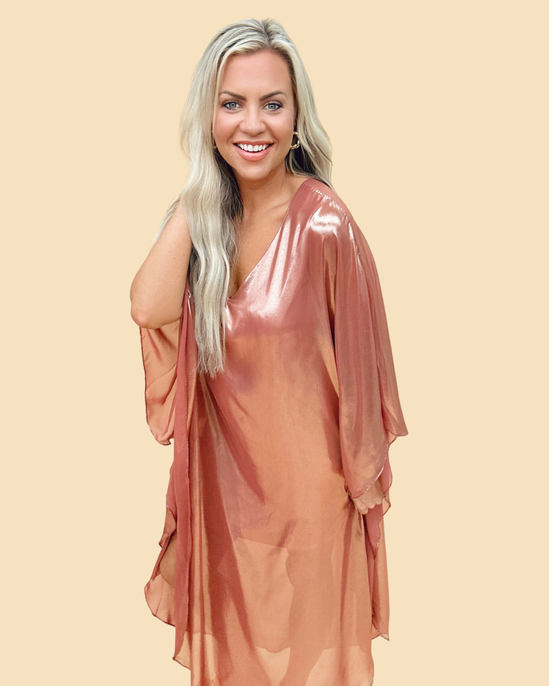 The Terracotta Shimmer Celine Dress - AS