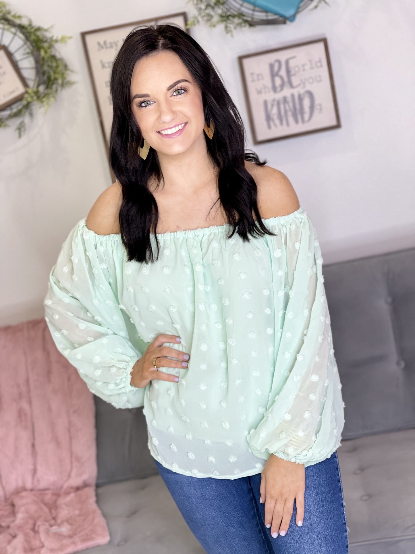 The Dot Off The Shoulder Top - 4 Colors