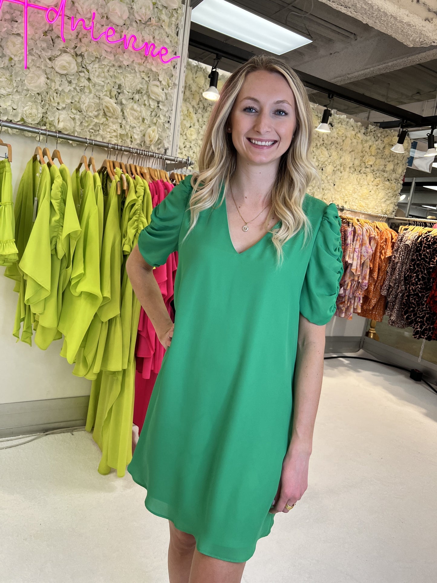 The Kelly Green Bubble Dress